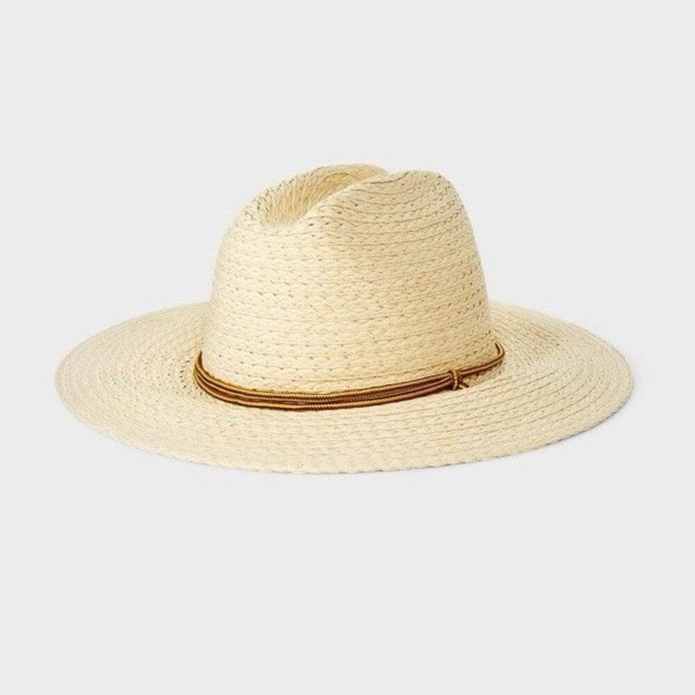 Goodfellow & Co Hat Sun Fitted Mens M/L Straw Lifeguard Wide Brim Cowboy NWT